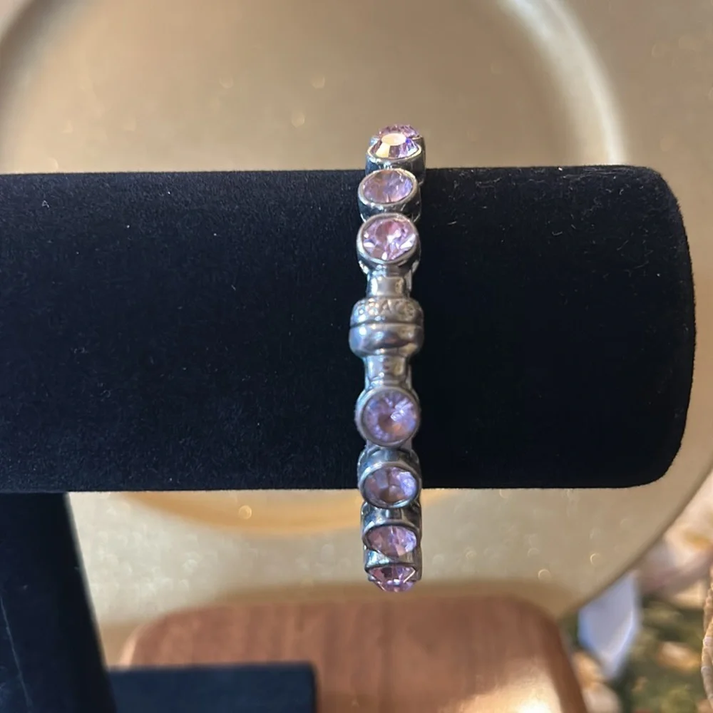 Pink Rhinestone Bracelet with Magnetic Clasp; Perfect Condition; Easy On and Off